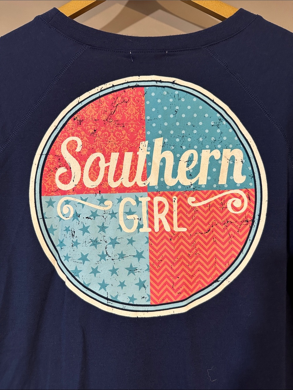Red Camel Southern Girl Long Sleeve Graphic Sweater Navy Blue Size S - Picture 4 of 6